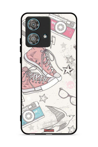 Tolwak غطاء حماية لهاتف موتورولا إيدج 40 نيو 5G، حذاء قماشي وفن كاميرا