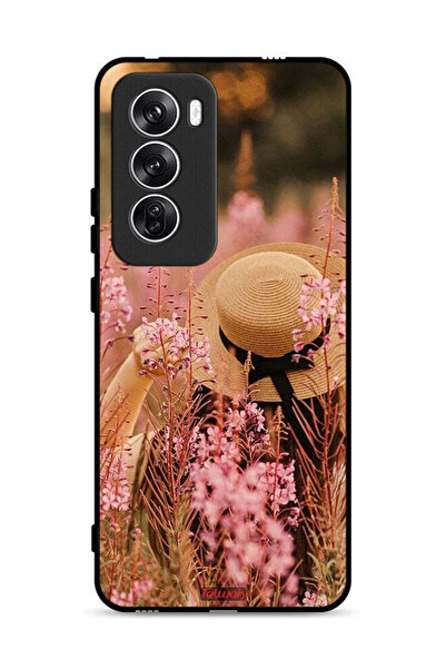 Tolwak غطاء حماية Oppo Reno12 5G بتصميم فتاة قبعة مزينة بالزهور