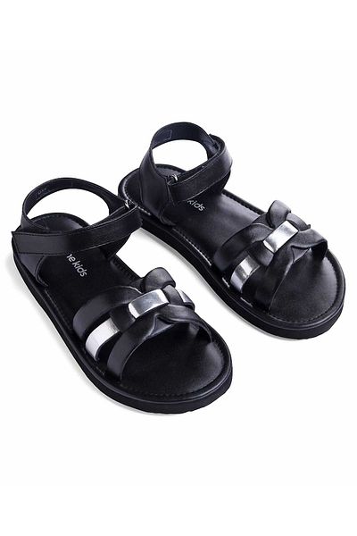 Pine kids Pine Kids Velcro Closure Sandals with Multi-Strap Design - Black