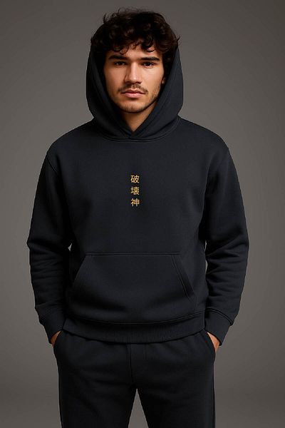 By Caspita Fashion Hanorac cu glugă afumată oversize unisex cu imprimeu pe spate Lenithra Dragon Ball Vegeta