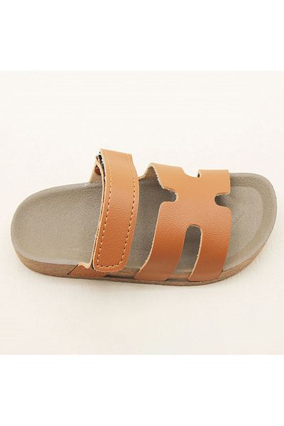 SAPS Solid Slip On Sandals - Brown