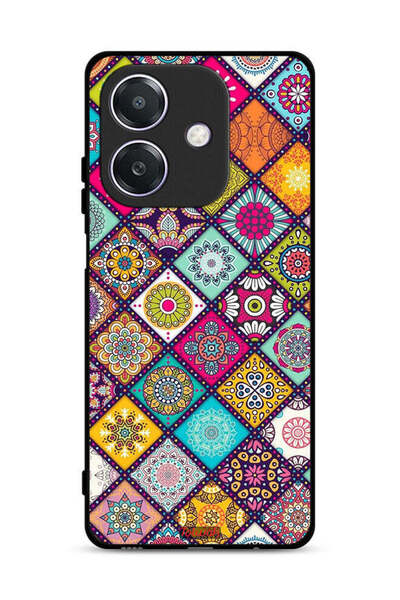 Tolwak غطاء حماية لهاتف Oppo A3x 5G بنقشة مربعات ماندالا