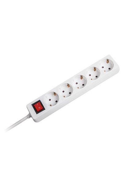 Omega CABLU PRELUNGITOARE 3X1.5MM 5 PRIZE 5M ÎNTRERUPĂTOR ALB