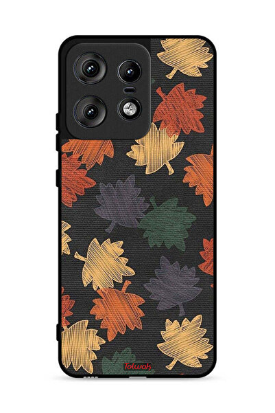 Tolwak غطاء حماية لهاتف موتورولا إيدج 50 برو 5G برسومات أوراق الخريف الفنية