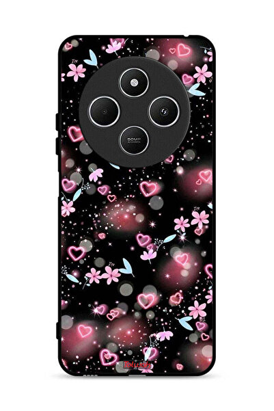 Tolwak غطاء حماية لهاتف شاومي ريدمي 14 سي 4G بنقشة قلوب وأزهار صغيرة