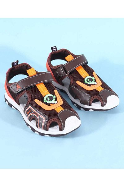 Pine kids Pine Kids Sandals with Velcro Closure & Astronaut Applique - Brown