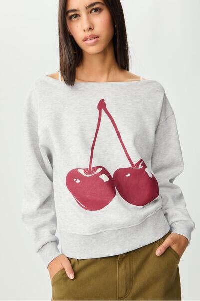 Stradivarius Cherry print sweatshirt