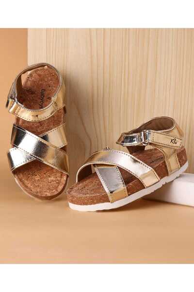 Babyoye صندل بإغلاق فيلكرو - ذهبي
