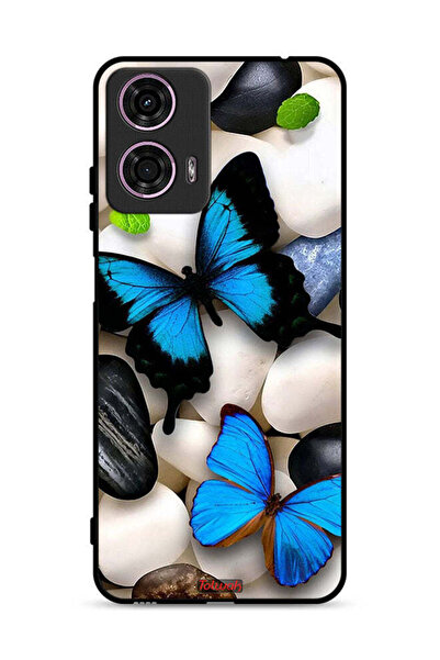 Tolwak غطاء حماية لهاتف موتورولا موتو جي ٢٤ ٤ جي بنقشة فراشات على أحجار