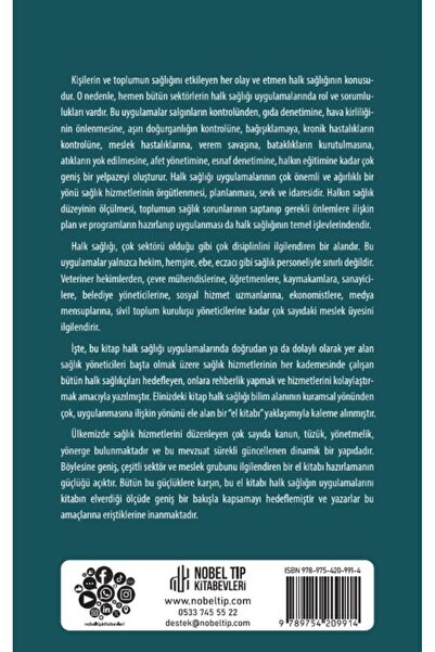 Nobel Tıp Kitabevleri Halk Sağlığı El Kitabı