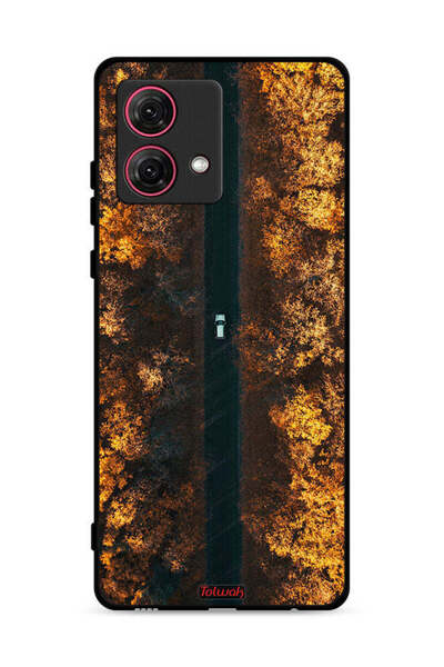 Tolwak غطاء حماية لهاتف موتورولا موتو جي 84 5 جي، مطبوع عليه صورة طريق في أشج...