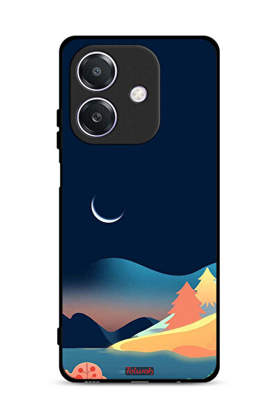 Tolwak Oppo A3x 5G Protective Case Cover Moon Abstract Drawing Art