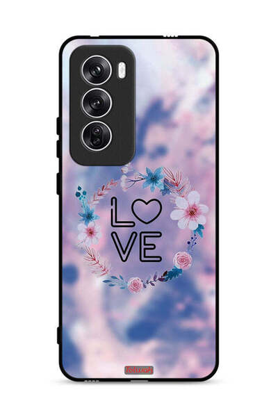 Tolwak غطاء حماية Oppo Reno12 5G برسومات زهور الحب وخاتم فني