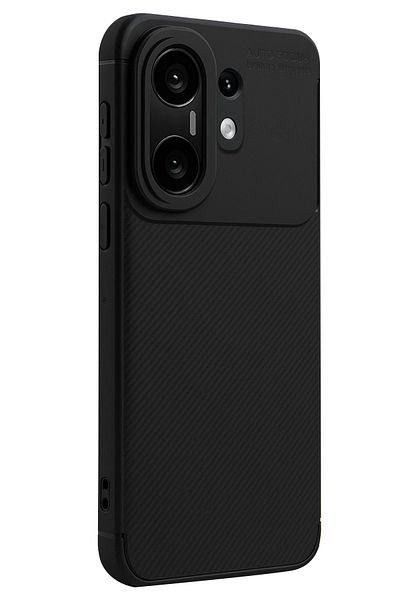 m.tk moveteck حافظة Vivo X200 Fe مع كاميرا محمية بنمط الكربون، غطاء سيليكون طويل الأمد لا يفقد اللون