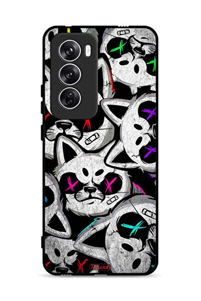 Tolwak غطاء حماية لهاتف Oppo Reno12 5G بنقشة قطط مارشميلو