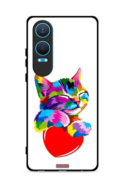 Tolwak غطاء حماية لهاتف OnePlus Nord CE4 Lite 5G بتصميم قطة ملونة