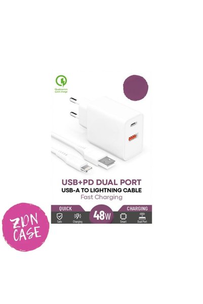ZDN Case 48W USB-A to Lightning Çoklu Hızlı Şarj Aleti