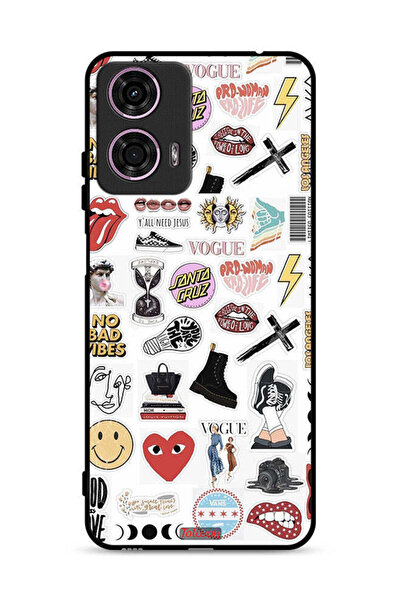 Tolwak Motorola Moto G24 4G Protective Case Cover No Bad Vibes Stickers