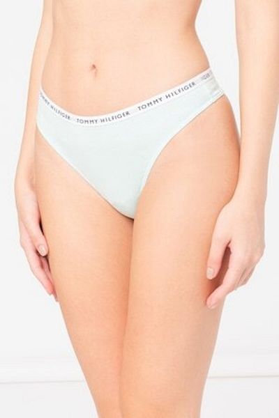 Tommy Hilfiger Set de chiloți tanga cu logo în talie - 3 perechi, Roșu, Verde persan, Verde mentă,