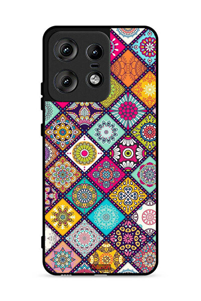 Tolwak غطاء حماية لهاتف موتورولا إيدج 50 برو 5G بنقشة مربعات ماندالا