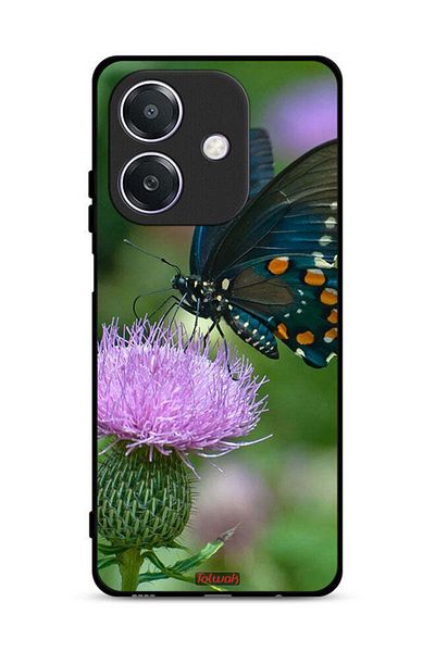 Tolwak غطاء حماية لهاتف Oppo A3x 5G بتصميم فراشة على زهرة