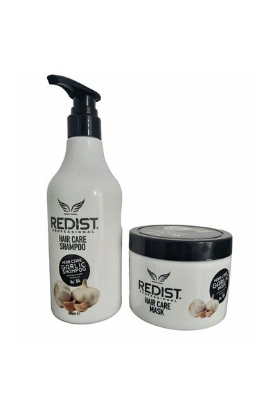 Redist Set profesional anti-cădere și creștere a părului cu extract de usturoi, Redist, Șampon 500 ml, Mască 50