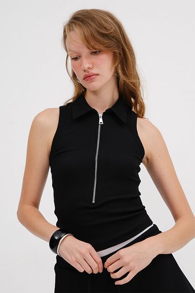 Addax Polo Neck Zipper Blouse B251023