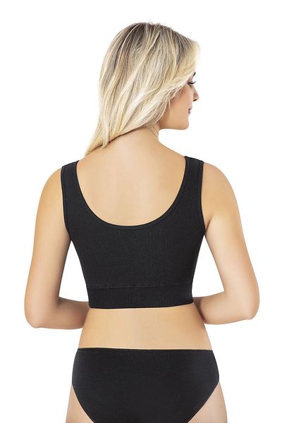 KOTA Women's Black Combed Cotton Camisole Padded Bustier