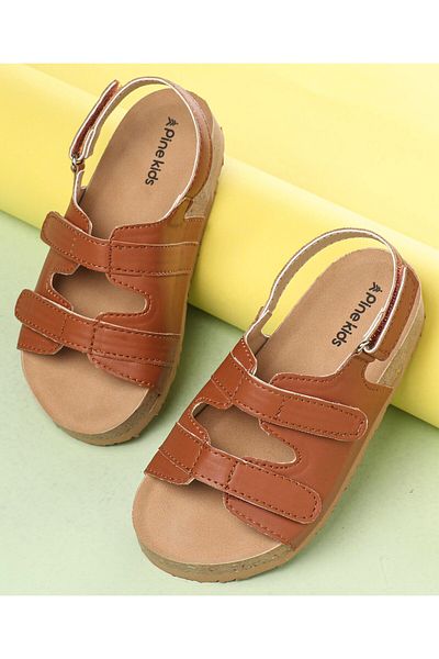 Pine kids Pine Kids Sandals With Lightweight cork sole - Tan