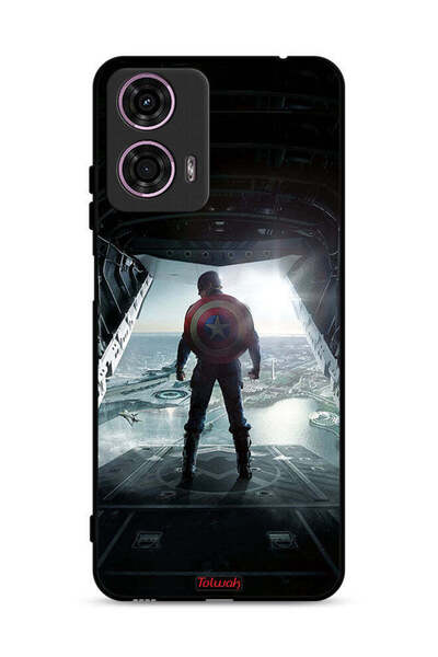 Tolwak غطاء حماية لهاتف موتورولا موتو جي 24 4G بتصميم صورة كابتن أمريكا