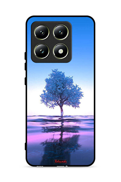 Tolwak غطاء حماية لهاتف شاومي 14T 5G، شجرة نيون، انعكاس مائي، فن رقمي