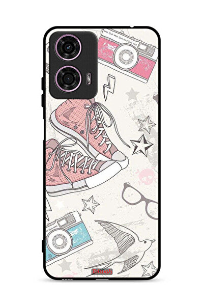 Tolwak غطاء حماية لهاتف موتورولا موتو جي 24 4G، حذاء قماشي وفن كاميرا