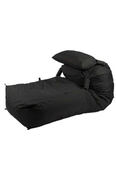 Pufrelax Fotoliu Yoga XL si Perna, Material impermeabil - Negru