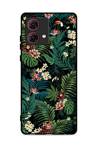 Tolwak غطاء حماية لهاتف موتورولا موتو جي 84 5 جي بنقشة أوراق استوائية