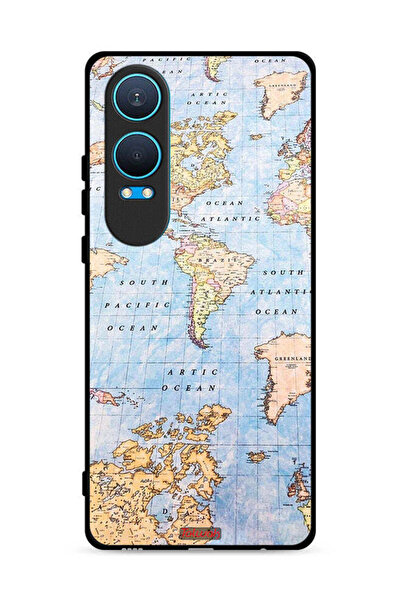 Tolwak غطاء حماية لهاتف OnePlus Nord CE4 Lite 5G مع خريطة العالم