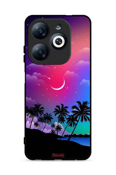 Tolwak غطاء حماية لهاتف إنفينيكس سمارت 8 4G بنقشة قمر في الليل