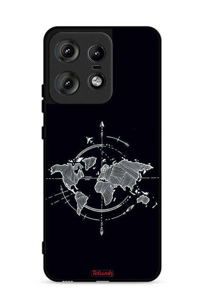 Tolwak غطاء حماية لهاتف موتورولا إيدج 50 برو 5G بنقشة البوصلة