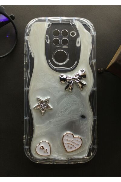 tcover Redmi Note 9 4G Kılıf Epoksi Dekorlu Kabartmalı Kapak