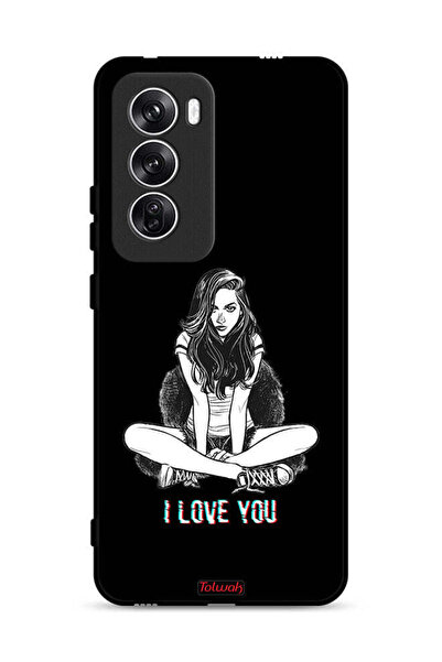Tolwak غطاء حماية لهاتف Oppo Reno12 5G برسومات "أحبك"