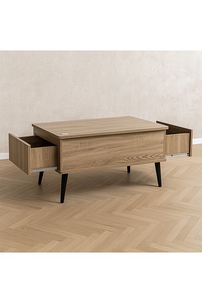 Kreslo طاولة قهوة بتصميم عصري مع درجين جانبيين