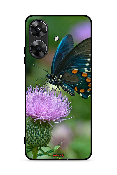 Tolwak غطاء حماية لهاتف Realme Note 60 4G بتصميم فراشة على زهرة