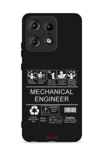 Tolwak غطاء حماية لهاتف موتورولا إيدج 50 برو 5G، ملصق مهندس ميكانيكي