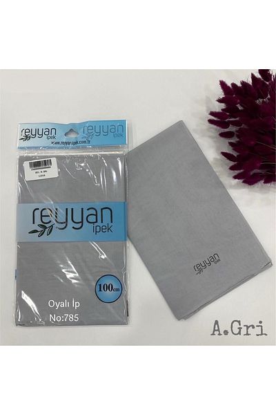 REYYAN Plain Light Gray Writing with Silk Bag 100cm Patternless White Embroidery Writing