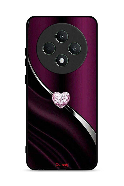 Tolwak غطاء حماية لهاتف Oppo Reno12 F 5G بتصميم قلب ماسي