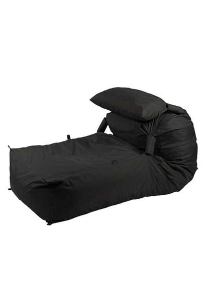 Pufrelax Fotoliu Yoga XL si Perna, Material impermeabil - Negru