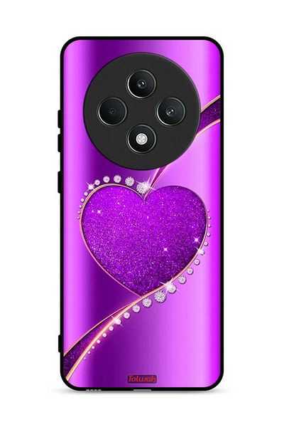 Tolwak غطاء حماية لهاتف Oppo Reno12 F 5G بنقشة قلب لامع