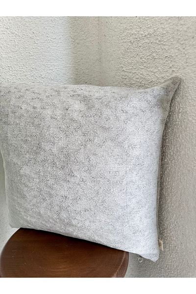 Decamor home Gray White Throw Pillow Cover
