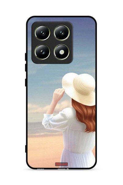 Tolwak Xiaomi 14T 5G Protective Case Cover Hat Girl Standing