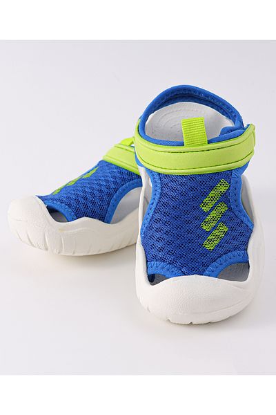 SAPS Textured Sandals with Velcro Closure - Blue & Green