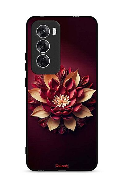 Tolwak غطاء حماية لهاتف Oppo Reno12 5G بتصميم تجريدي على شكل زهرة